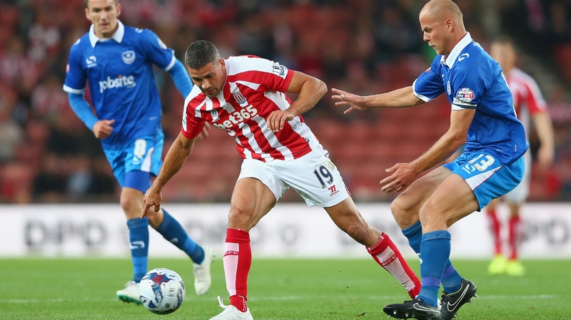 Ireland international Jon Walters scored twice in Stoke's win over Portsmouth