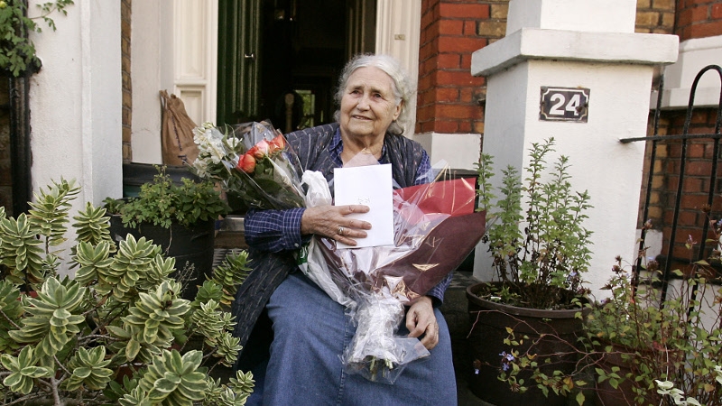 Doris Lessing at her North London Home after she won the Nobel Prize in October 2007.