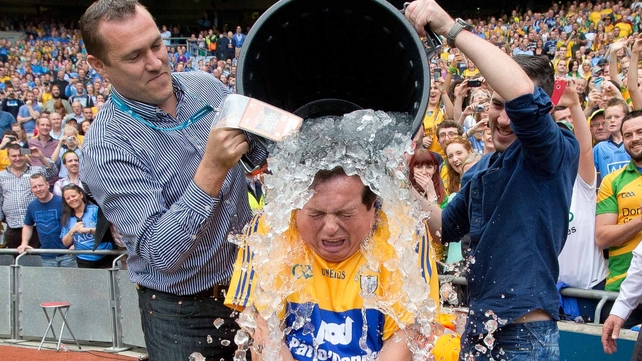 RTÉ's Gaelic games correspondent Marty Morrissey took the ice bucket challenge in aid of the Motor Neurone Disease Association