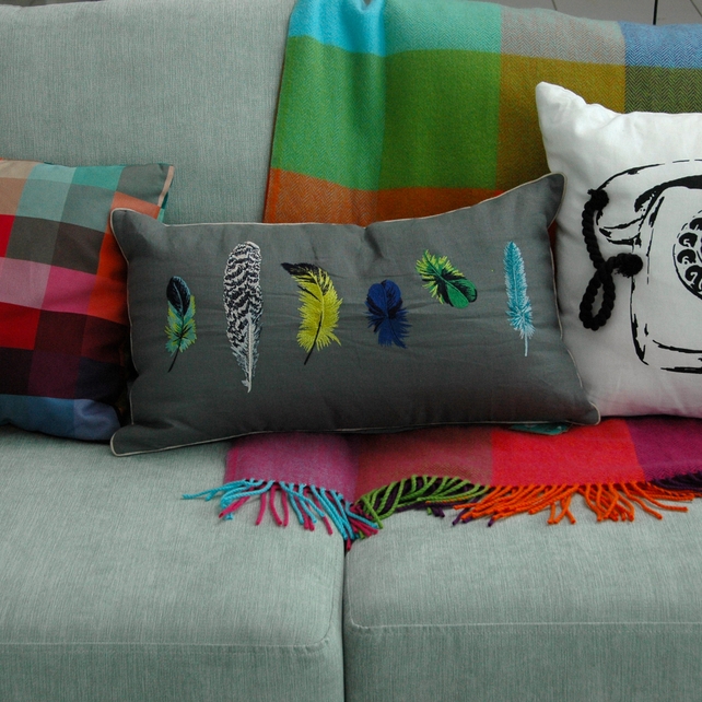 Feather cushion & phone cushion€70, €25 at Avoca