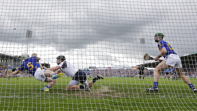 27 July - Between them Brendan Maher and goalkeeper Darren Gleeson save a penalty as Tipp ran out easy winners over Anthony Daly's charges