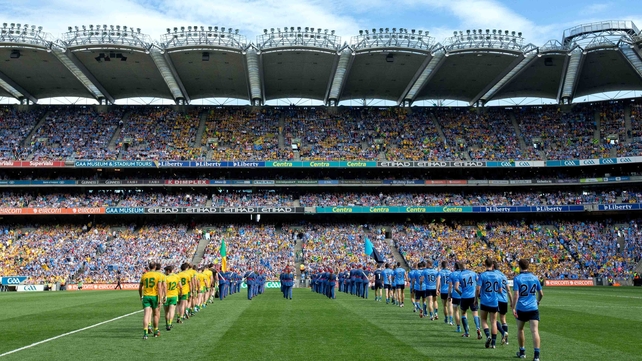Croke Park Classic - Donegal and Dublin parade before the big game