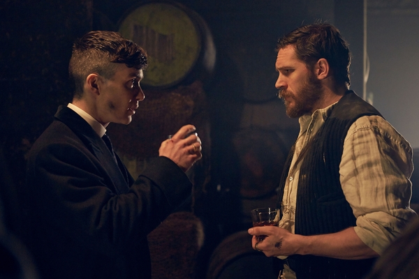 Cillian Murphy with Tom Hardy, who joins the season two cast of Peaky Blinders