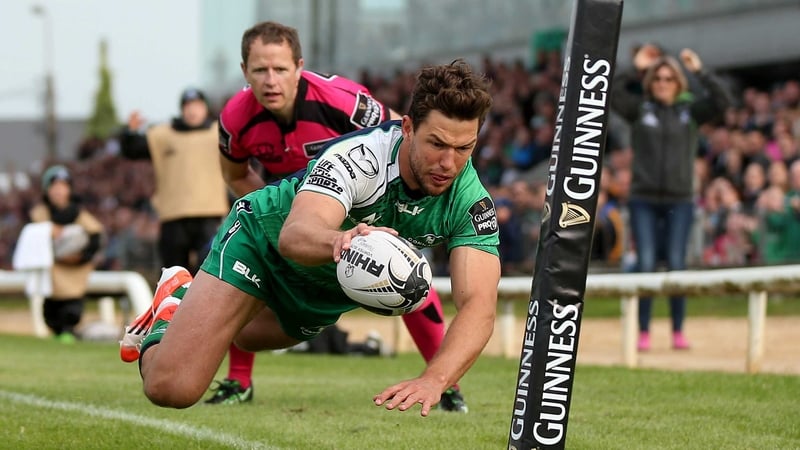 Connacht’s Danie Poolman scores his side's second try