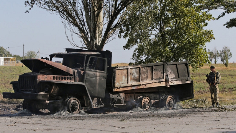 Three residents injured when pro-Russian rebels opened fire on a government-held checkpoint Pic: courtesy of EPA