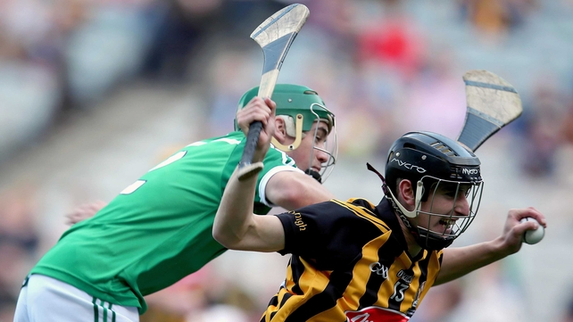 Kilkenny's Alan Murphy with Sean Finn of Limerick during the minor game