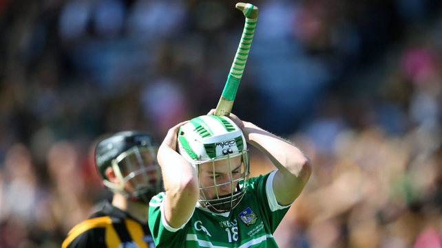 Limerick's Conor Fitzgerald reacts to a missed scoring chance during the minor game