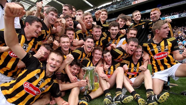 The Kilkenny team celebrates winning the minor title
