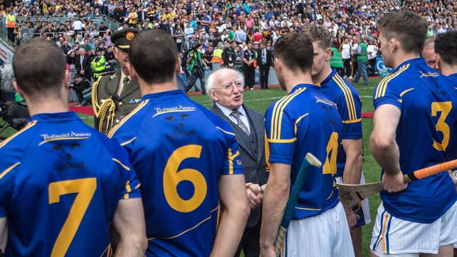 The Tipperary team meet President Michael D Higgins