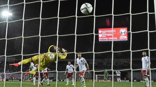 Aiden McGeady scores a last-minute winner for Ireland against Georgia in Tbilisi