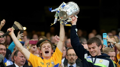 Podge and Sean Collins lift the Liam MacCarthy trophy last year