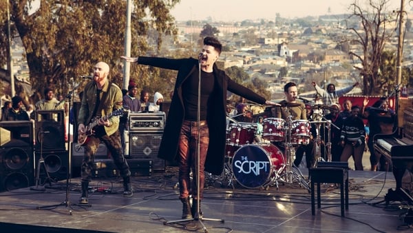 The Script on the set of the video fro new single Superheroes