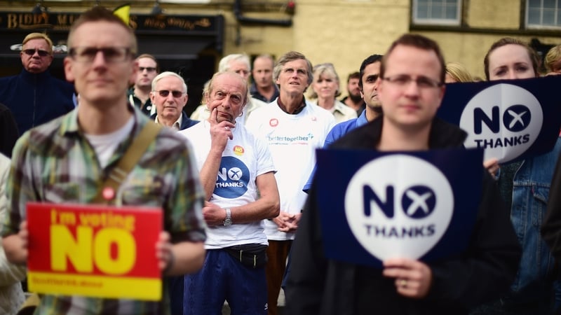 'Better Together' campaigners gather in the Grassmarket, Edinburgh