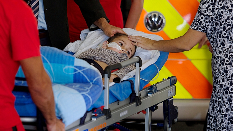 Ashya arrives at the Czech hospital for treatment