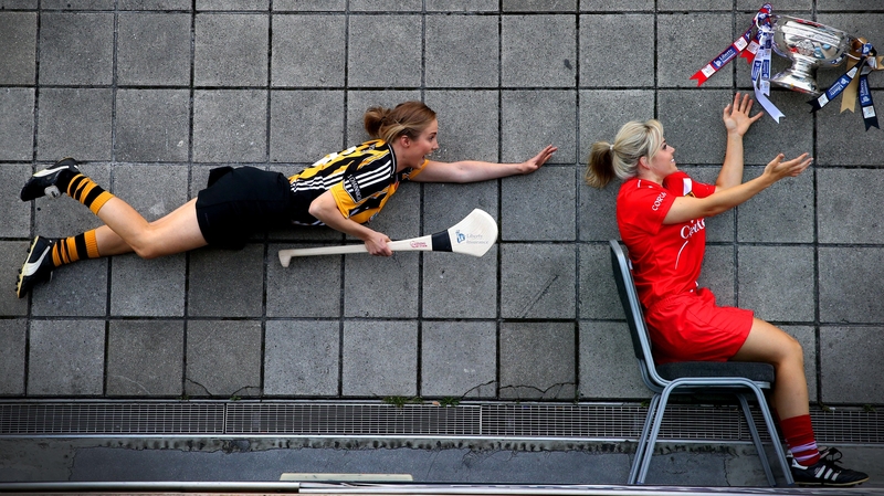 Leann Fennelly of Kilkenny with Anna Geary of Cork