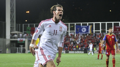 Gareth Bale celebrates after scoring his first-half equaliser