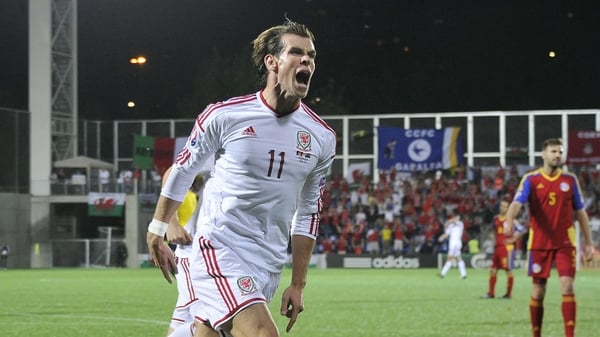 Gareth Bale celebrates after scoring his first-half equaliser