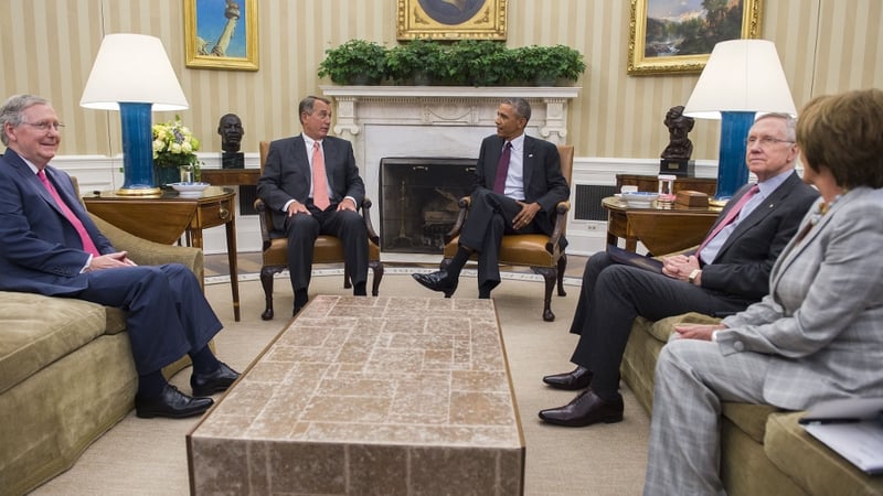 Barack Obama met with congressional leaders in the Oval Office