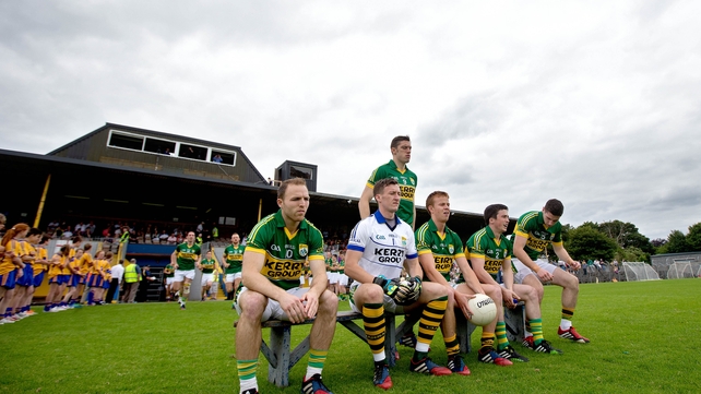 22 June - Kerry players take to the pitch at Cusack Park in Ennis for their Munster sem-final against Clare