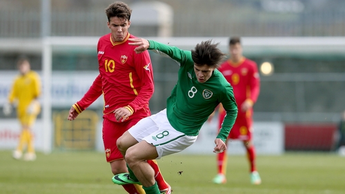 Jack Grealish in action for Republic of Ireland U21s against Montenegro