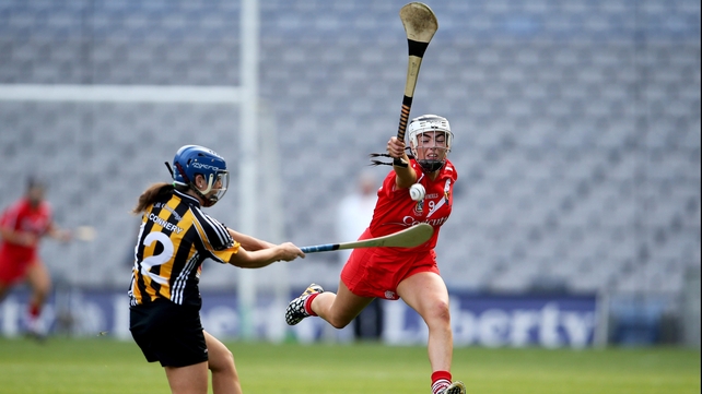 Kilkenny's Aine Connery comes under pressure from Ashling Thompson of Cork
