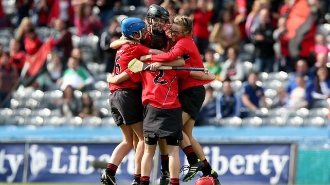 Down's players celebrate at the end of the junior final