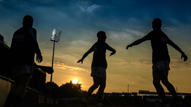 Three Wexford substitutes warmed up during the U21 'A' final