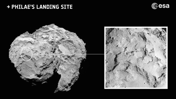 The European Space Agency picked site 'J' from a shortlist of five