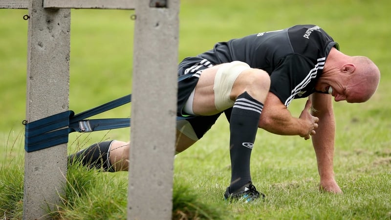 Paul O'Connell in training on Monday - the Munster talisman could get game-time against Zebre