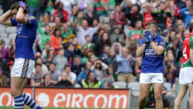 24 August - David Moran (l) and James O'Donoghue react to Bryan Sheehan missing a late free for Kerry as the semi-final ends level at 3-11 each