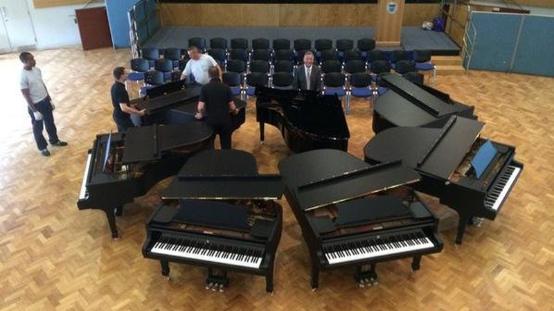 The pianos will have their first performance later today