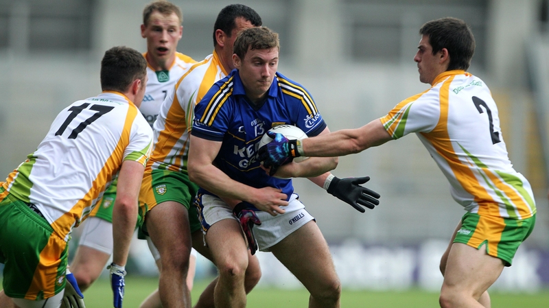 James O'Donoghue surrounded by Donegal players in the 2012 All-Ireland quarter-final