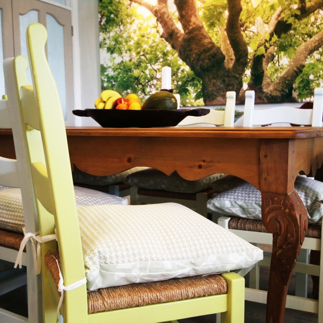 Chair Cushions: Fabric from Sharon Ryle interiors, €72 per meter
www.ryleandcompany.ie