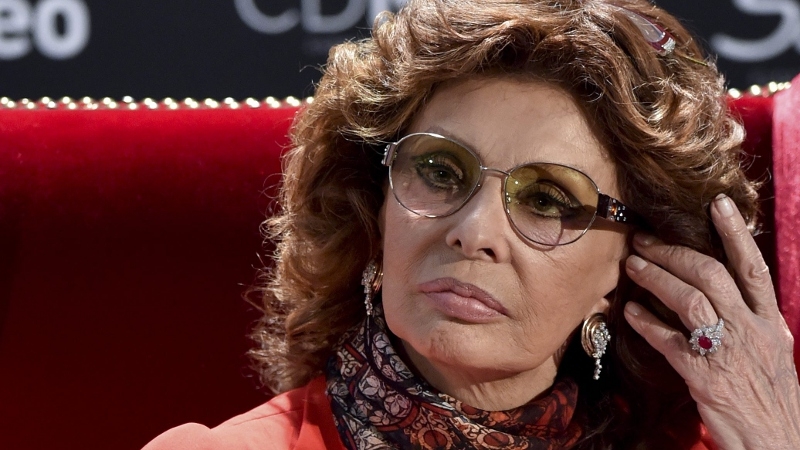 Italian actress Sophia Loren pictured at a press conference in Mexico, on September 18, before the opening of the exhibition 'Sophia Loren. Mexico. Yesterday, Today and Tomorrow.'