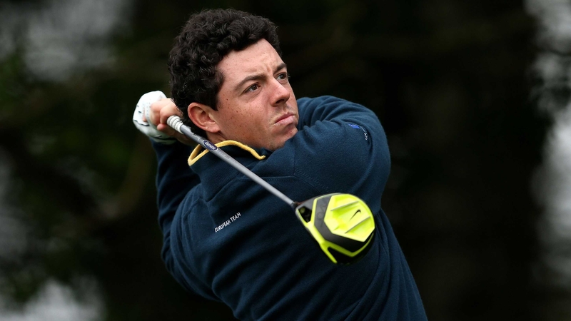 Rory McIlroy test drives a new club at Gleneagles