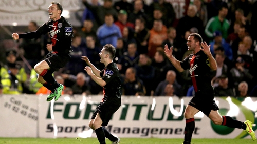 Derek Pender (l) opened the scoring for Bohemians