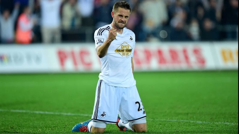 Gylfi Sigurdsson scored Swansea's second goal of the night