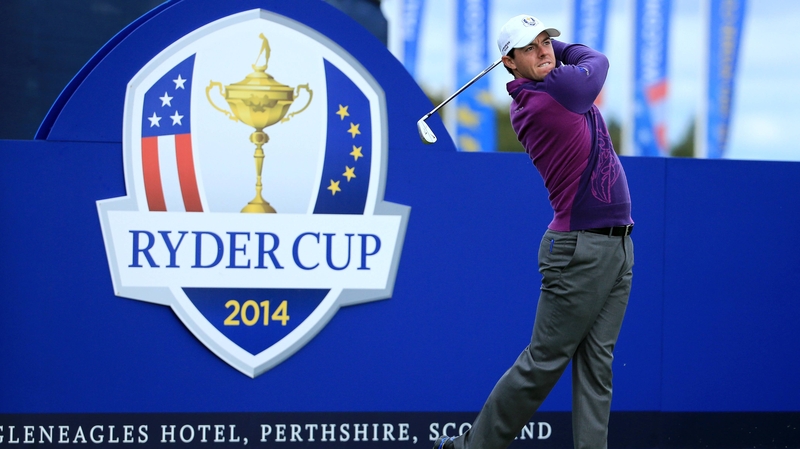 Rory McIlroy practising at Gleneagles on Wednesday