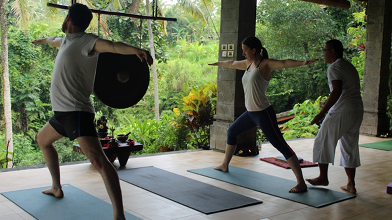 Danielle and Paddy at a yoga retreat