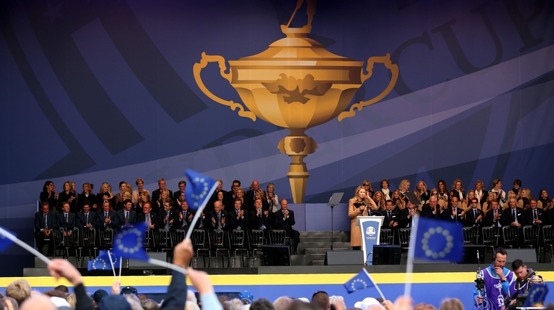 The two teams lined out today at the opening ceremony at Gleneagles