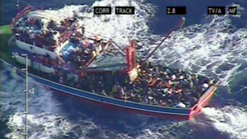 A cruise liner came to the rescue of the overloaded trawler carrying migrants