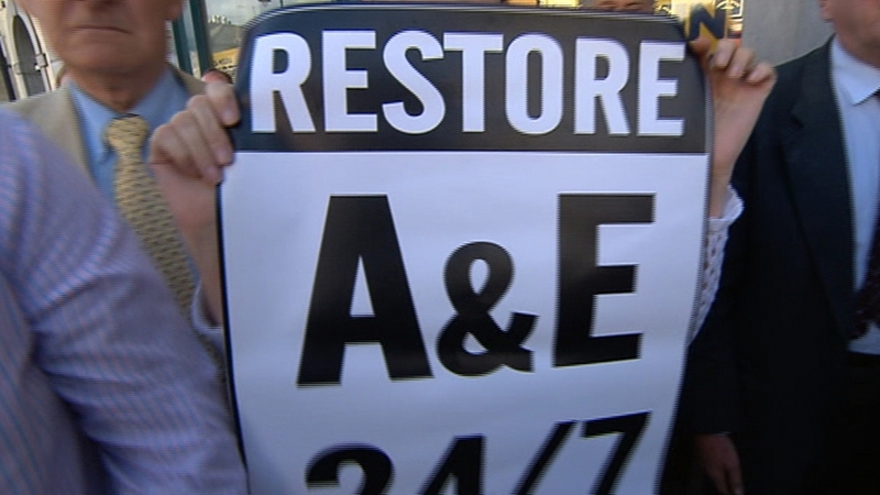 The Taoiseach was met by a small group of protesters in Roscommon