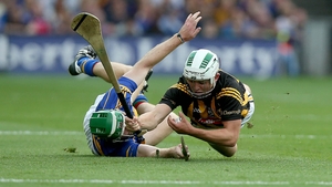 Noel McGrath of Tipp tackles Kieran Joyce, who was named man of the match