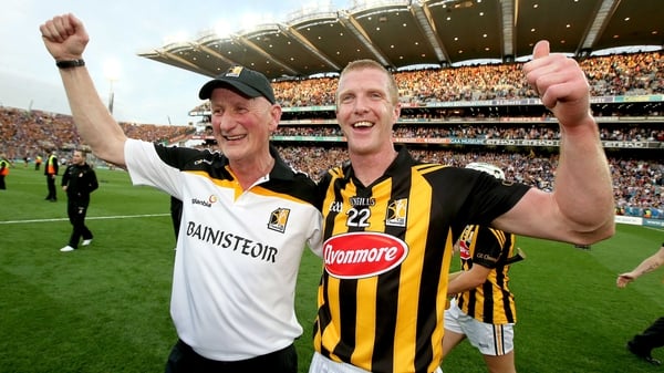 Brian Cody and Henry Shefflin celebrate after the game