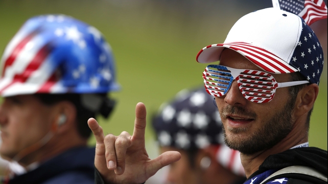 US fans show their colours during the singles matches