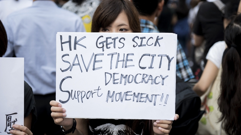 Pro-democracy protesters gathered in the centre of Hong Kong over the weekend