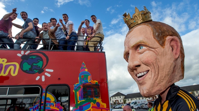 A Kilkenny fan dresses up as Henry Shefflin to welcome the All-Ireland champions home