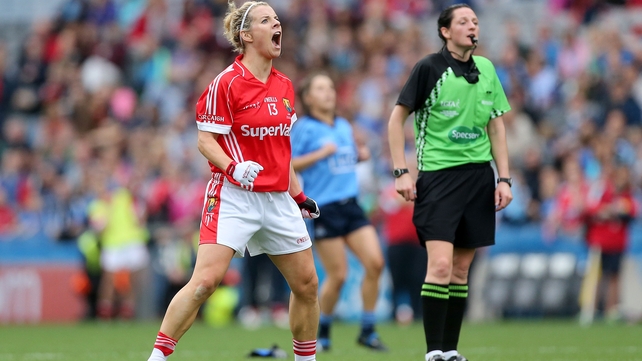 Cork's Valerie Mulcahy celebrated a late score