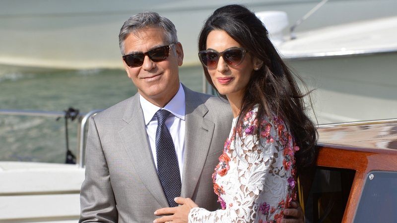 The lovebirds: George and Amal