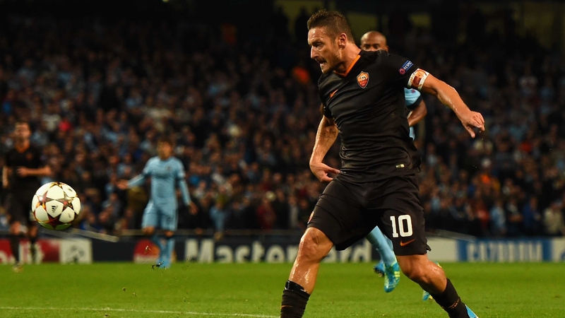 Francesco Totti prods home Roma's equaliser